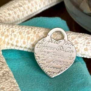 Tiffany & Co Sterling Silver .925 Fifth Avenue Notes Heart Charm  *Authentic*